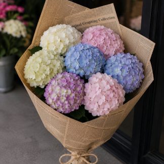 Buchet hortensii mixte