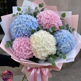 Buchet hortensii pastel