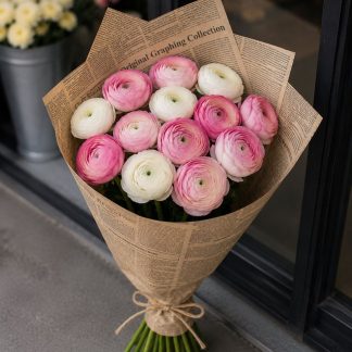 Buchet ranunculus roz