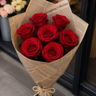 Buchet 5 trandafiri roșii